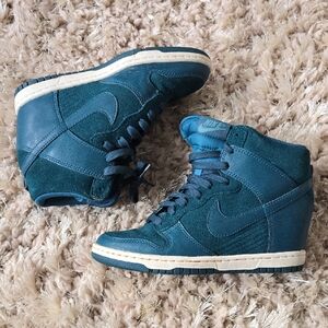Nike Teal High-Top Wedge Sneakers